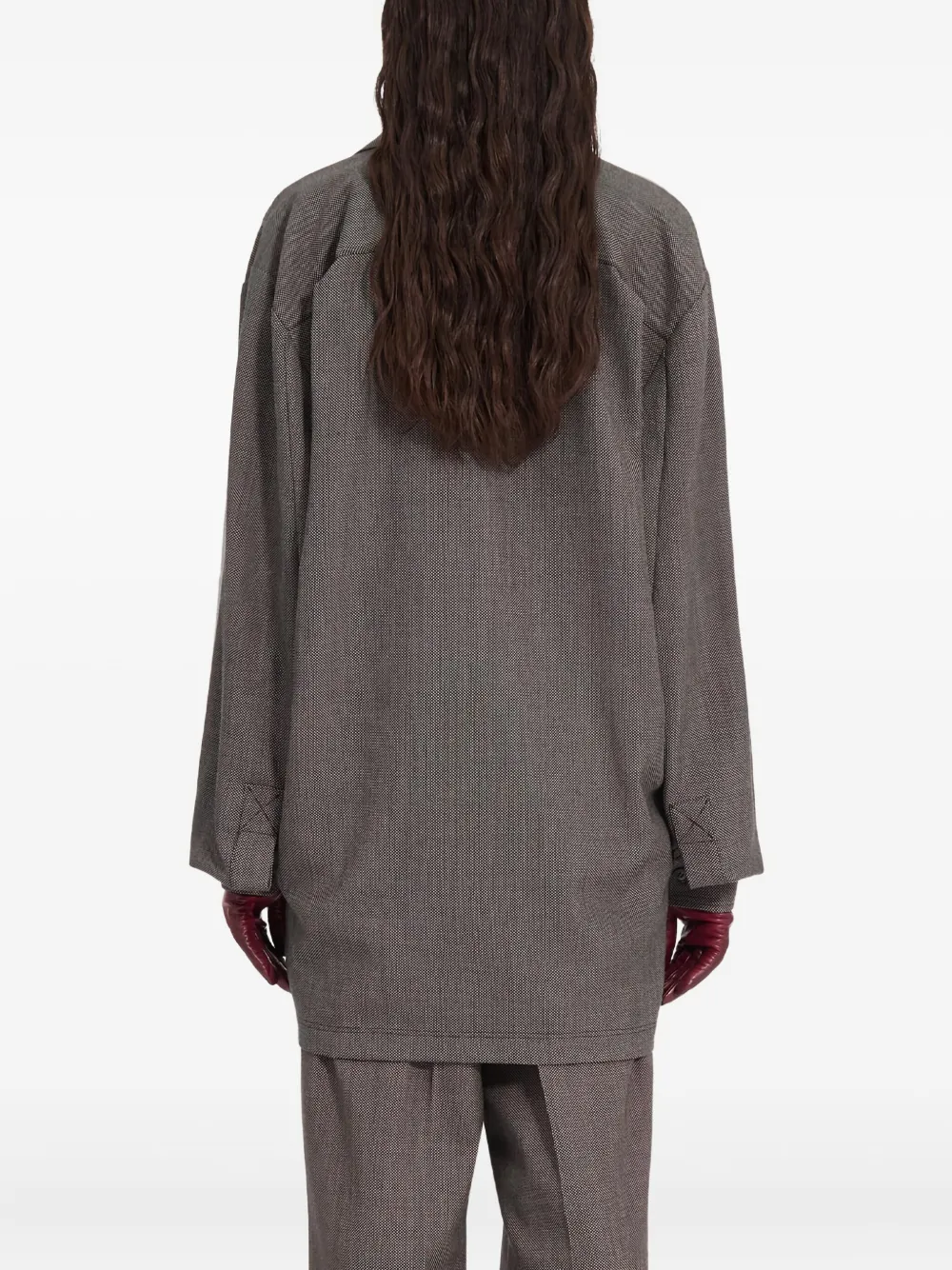 Платье-рубашка мини Mm6 Maison Margiela, серый — фото 3