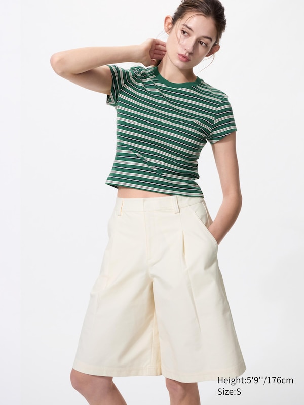 

Мини-футболка в полоску Uniqlo, 55 green, Зеленый, Мини-футболка в полоску Uniqlo, 55 green