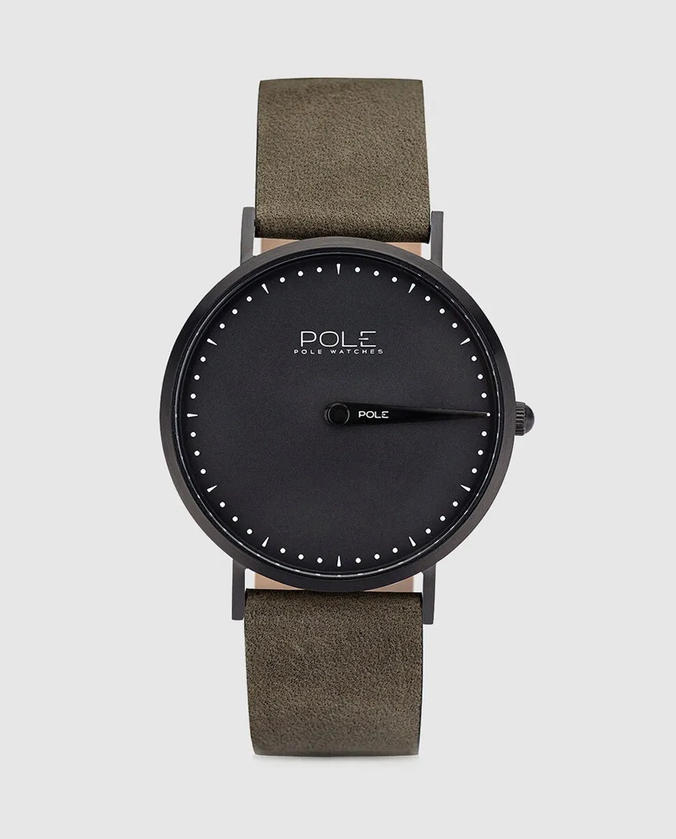 

Часы полюса Classic C-1002PL-NE01 Зеленые кожаные мужские часы Pole Watches, зеленый