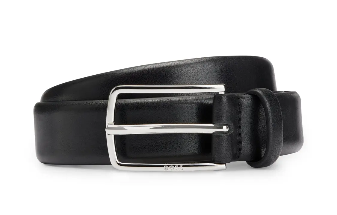 

HUGO BOSS Гравированный кожаный ремень с пряжкой, Black