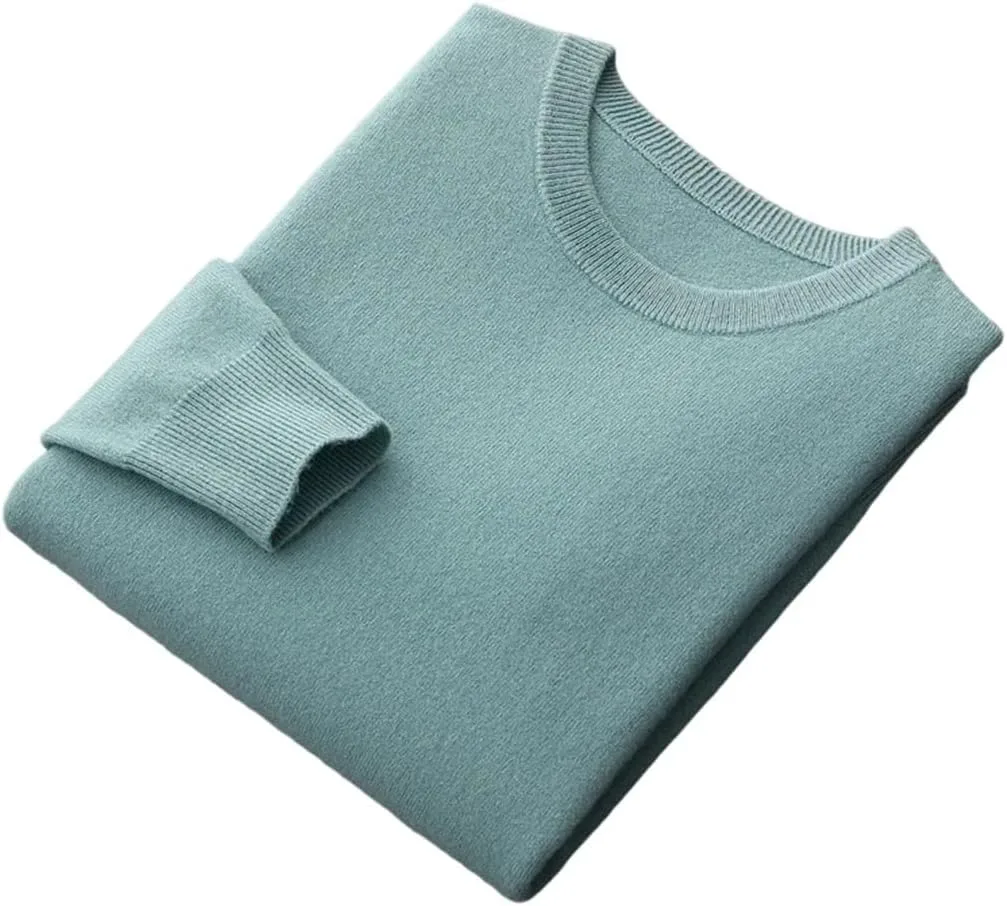 

Мужской свитер из мериносовой шерсти круглый вырез легкий