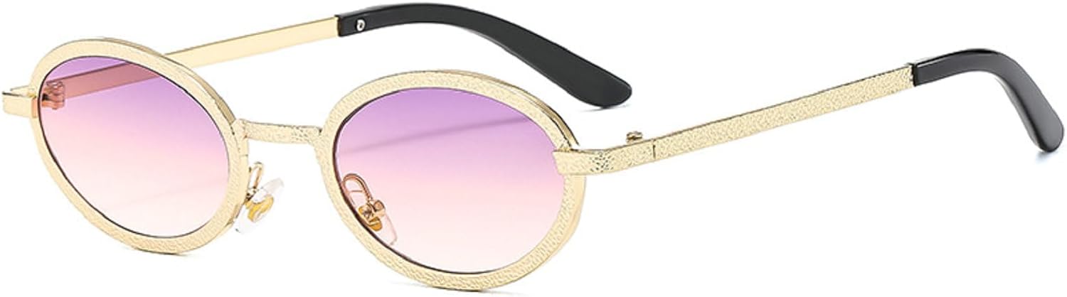 

Винтажные круглые мужские солнцезащитные очки 2024 года, модные маленькие овальные металлические солнцезащитные очки для женщин, роскошные очки для женщин с защитой от УФ-излучения UV400 N45 mincl, Purple