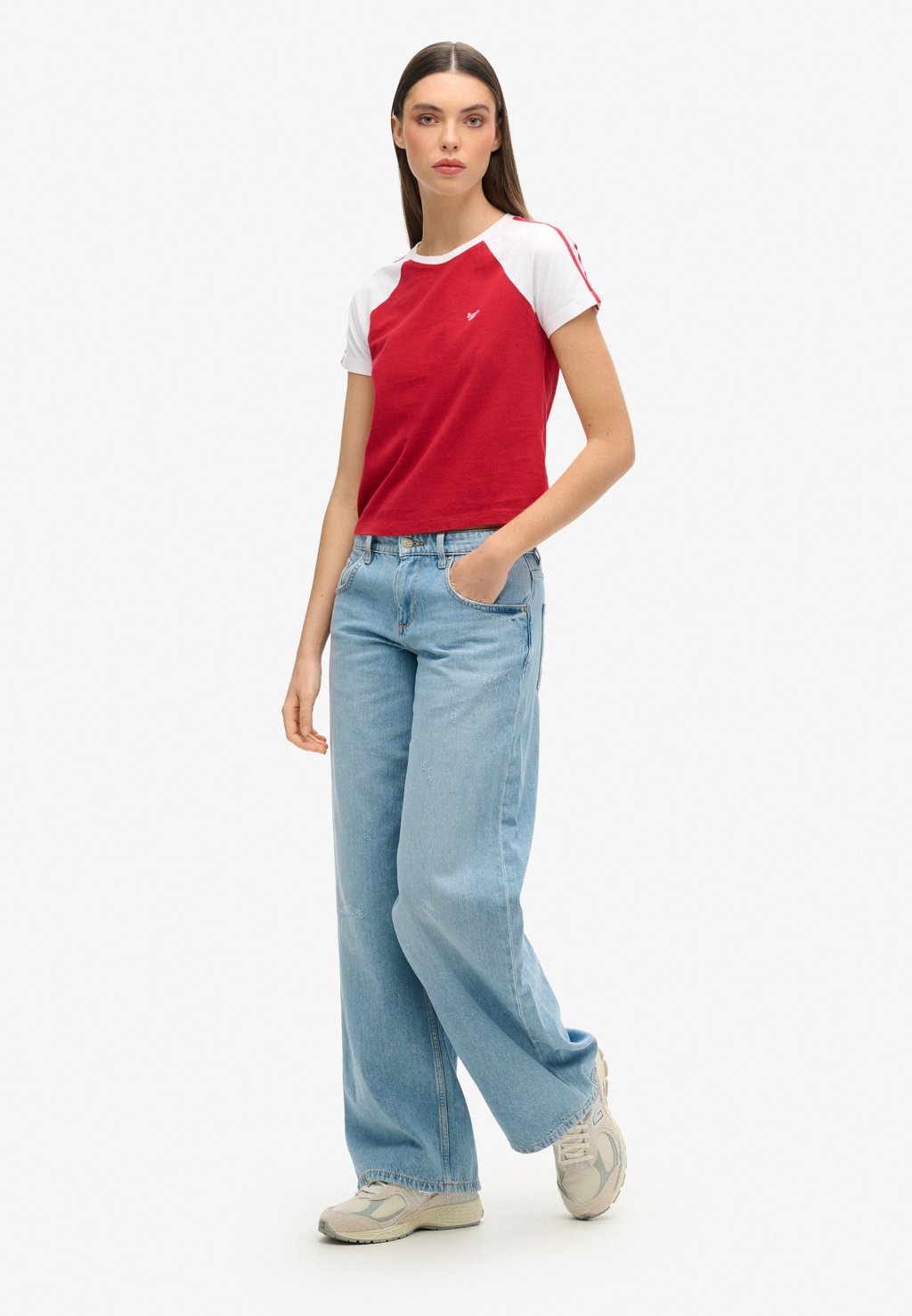 Расклешенные джинсы MID RISE BAGGY Superdry, светло-голубой — фото 3