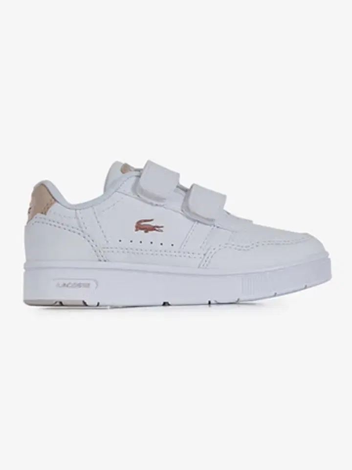 Кроссовки низкие белые/розовые Lacoste