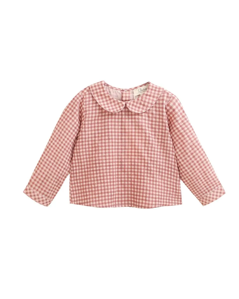 

Клетчатая детская рубашка Dadati, розовый/белый