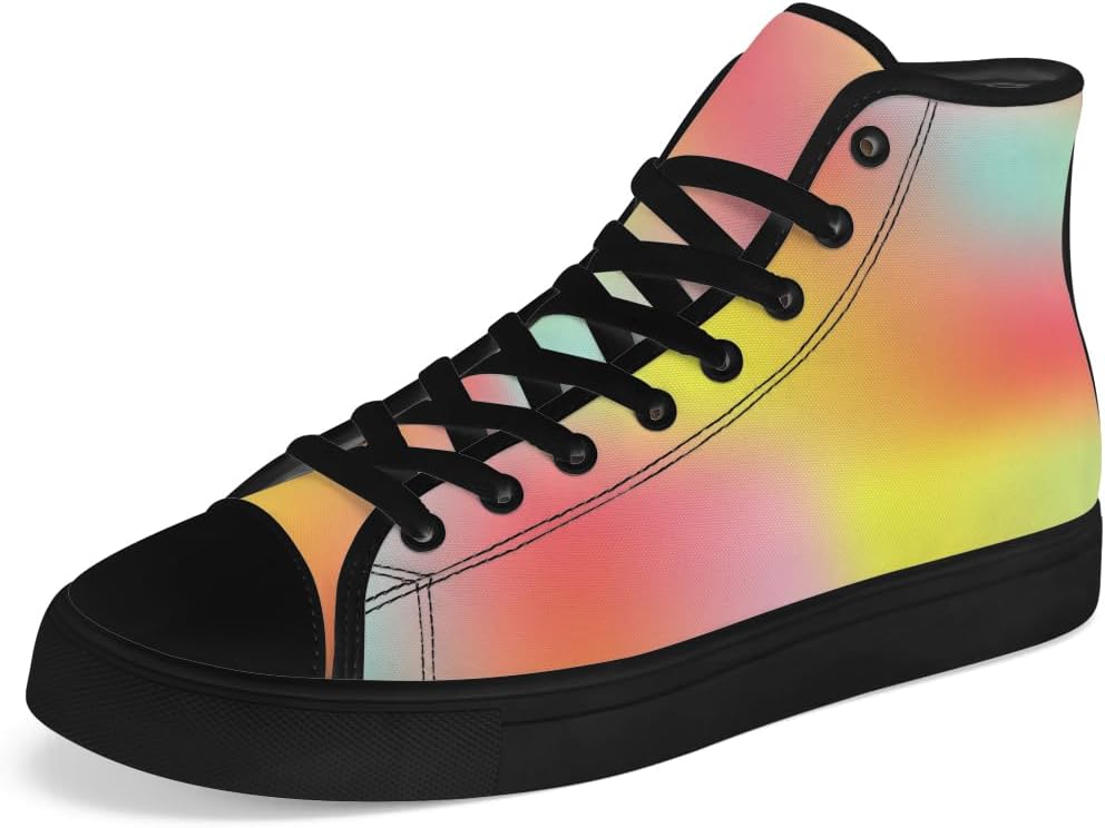 

Кроссовки на высокой подошве унисекс с градиентом, женские и мужские, текстильные, с радугой, шнуровкой, повседневные, идеальные подарки для мужчин и женщин Chebing, 613 Rainbow