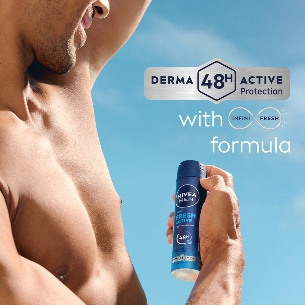 Мужской свежий активный спрей-дезодорант Nivea, 150 мл — фото 4