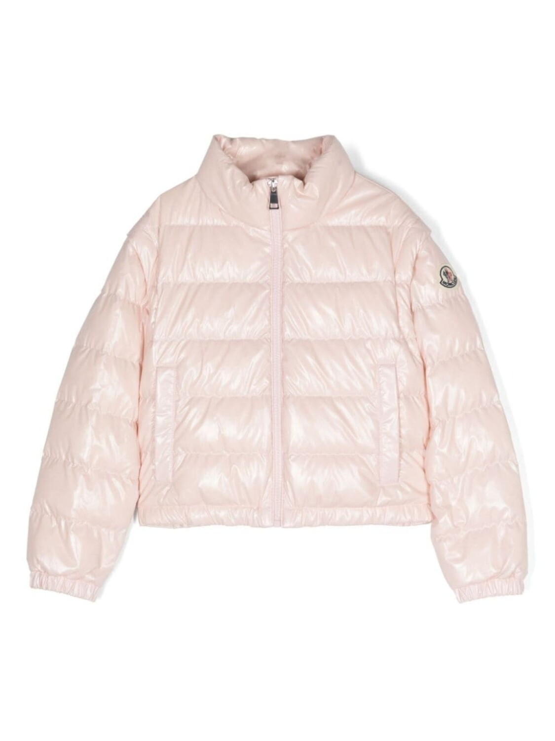 

Moncler Enfant пуховик со съемными рукавами, розовый