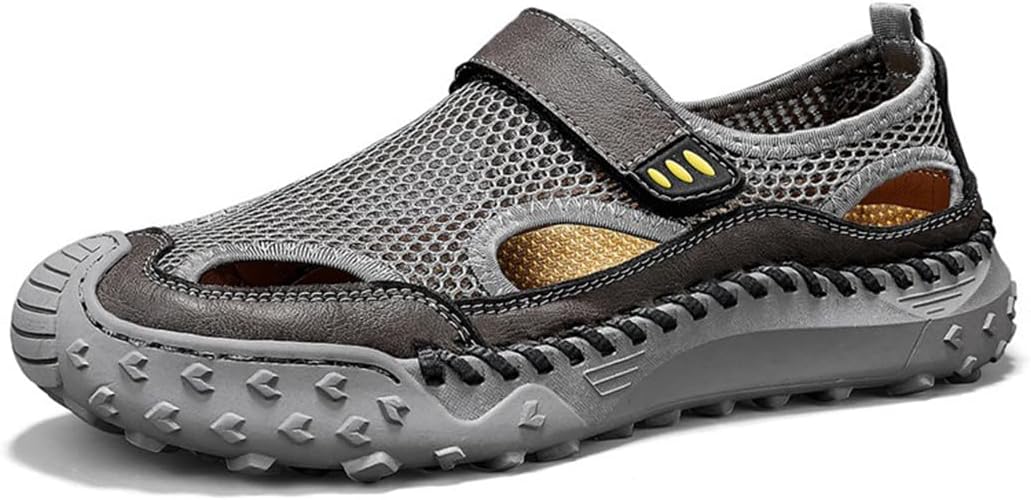 

Мужские сандалии Rojeam, нескользящие рыбачьи сандалии, летняя обувь для путешествий, пляжа и повседневной носки, серый