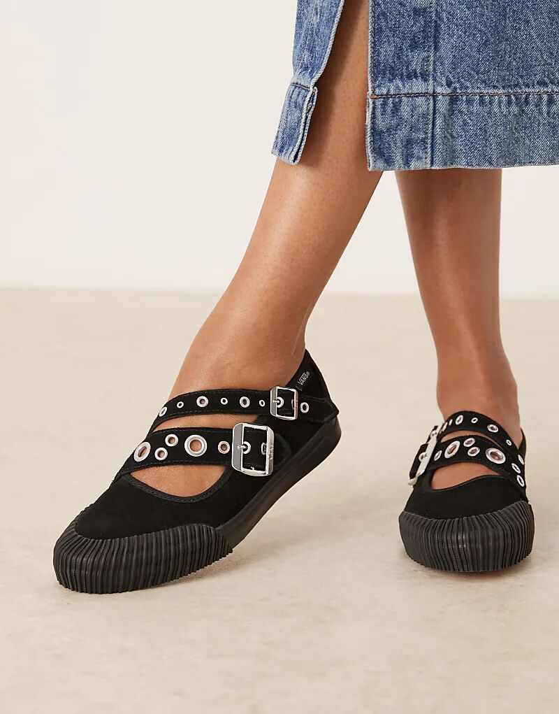 Балетки Vans Mary Jane с перекрестными ремешками и пряжками черного цвета — фото 3