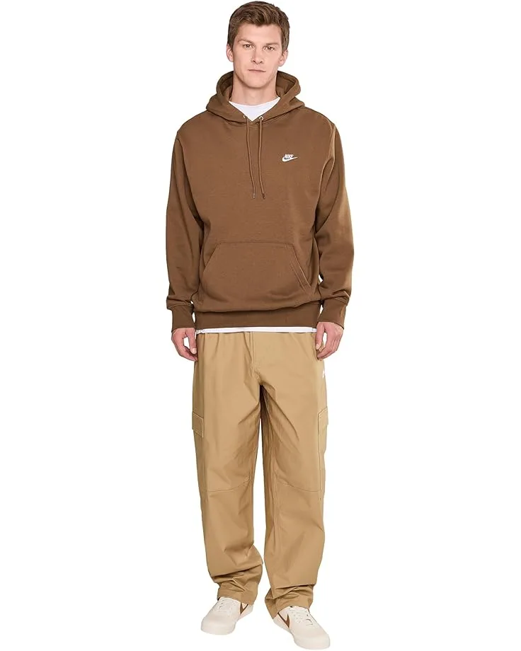 Толстовка Nike Club Fleece Pullover Hoodie, Mosswood Brown/Mosswood Brown/White — фото 2