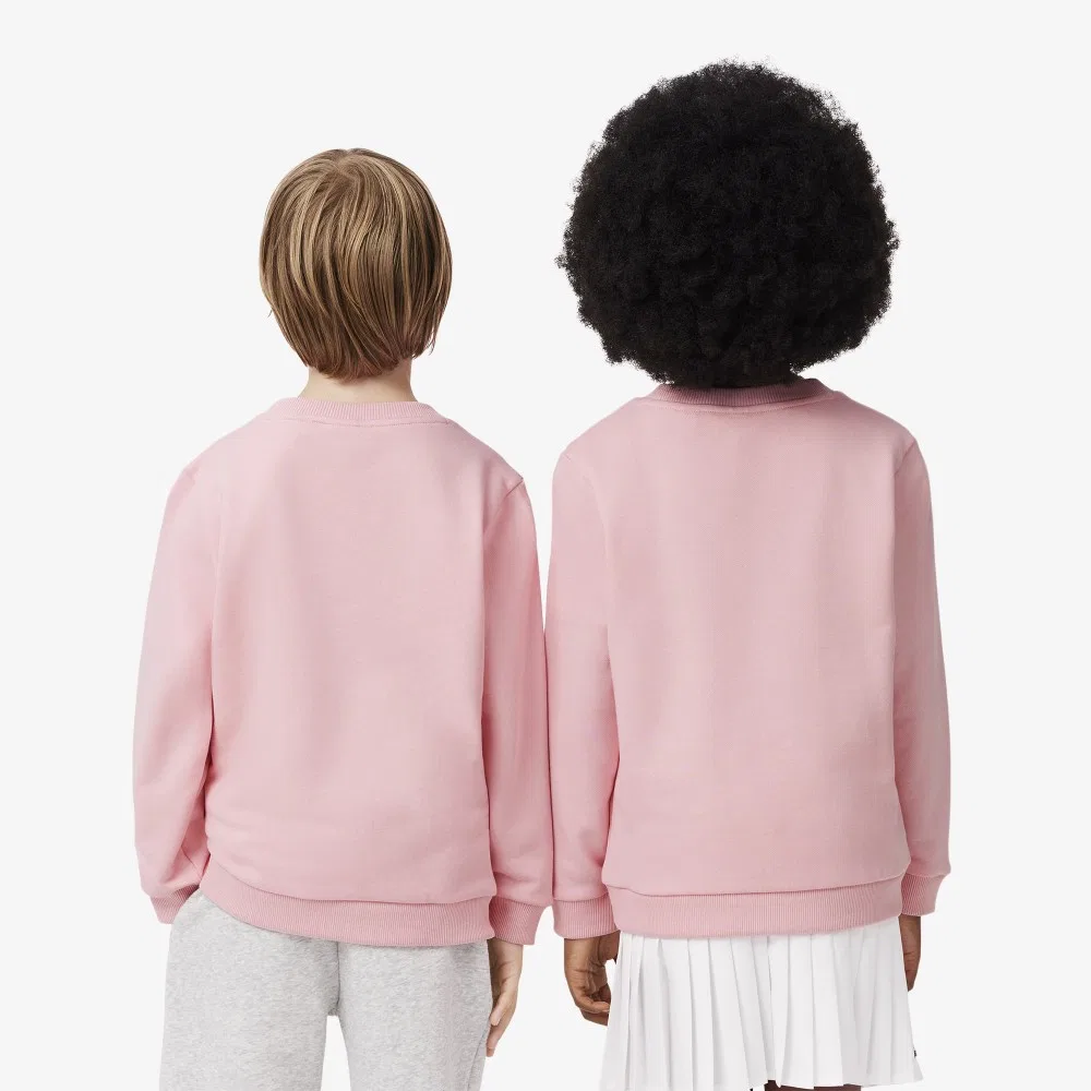 Детский свитшот с графикой теннисного мяча, розовый, от Lacoste — фото 3