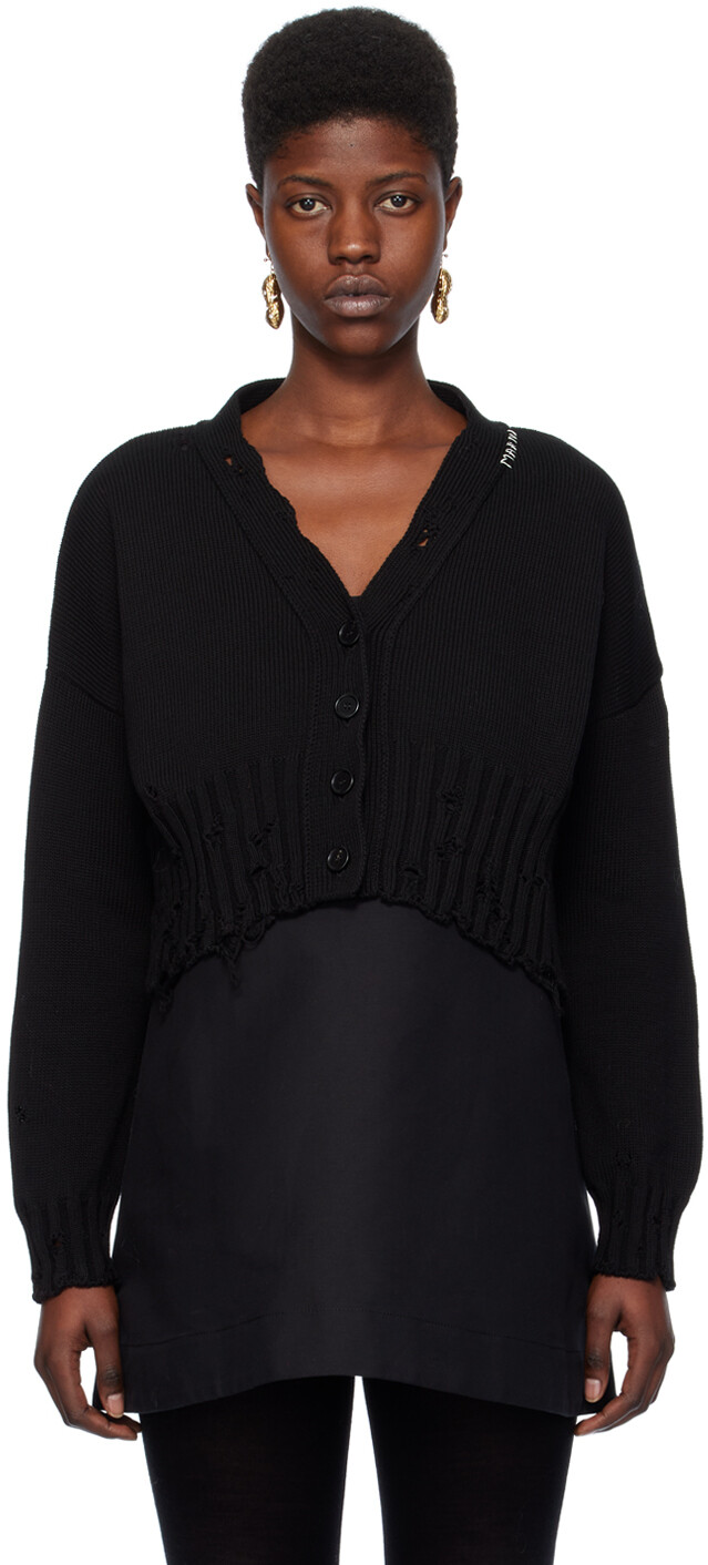 

Черный растрепанный кардиган Marni, цвет Black
