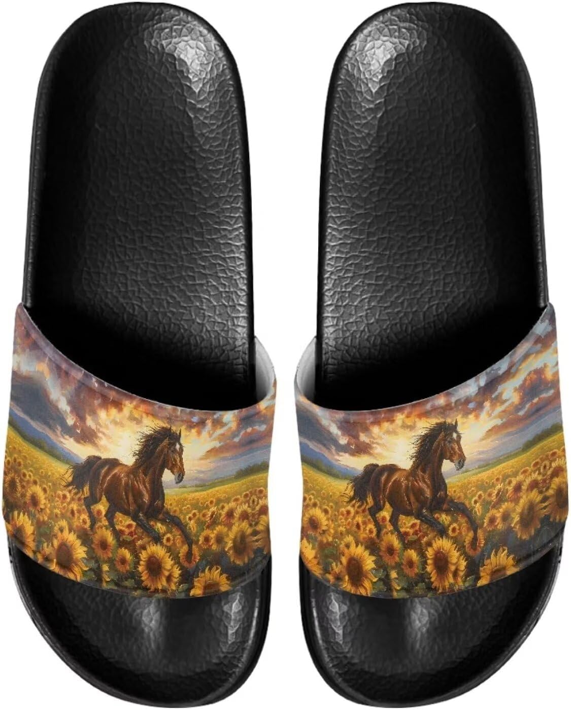 

Женские шлепанцы JUDENTIDOS с плоской подошвой, удобные сандалии на лето, Sunflower Horse