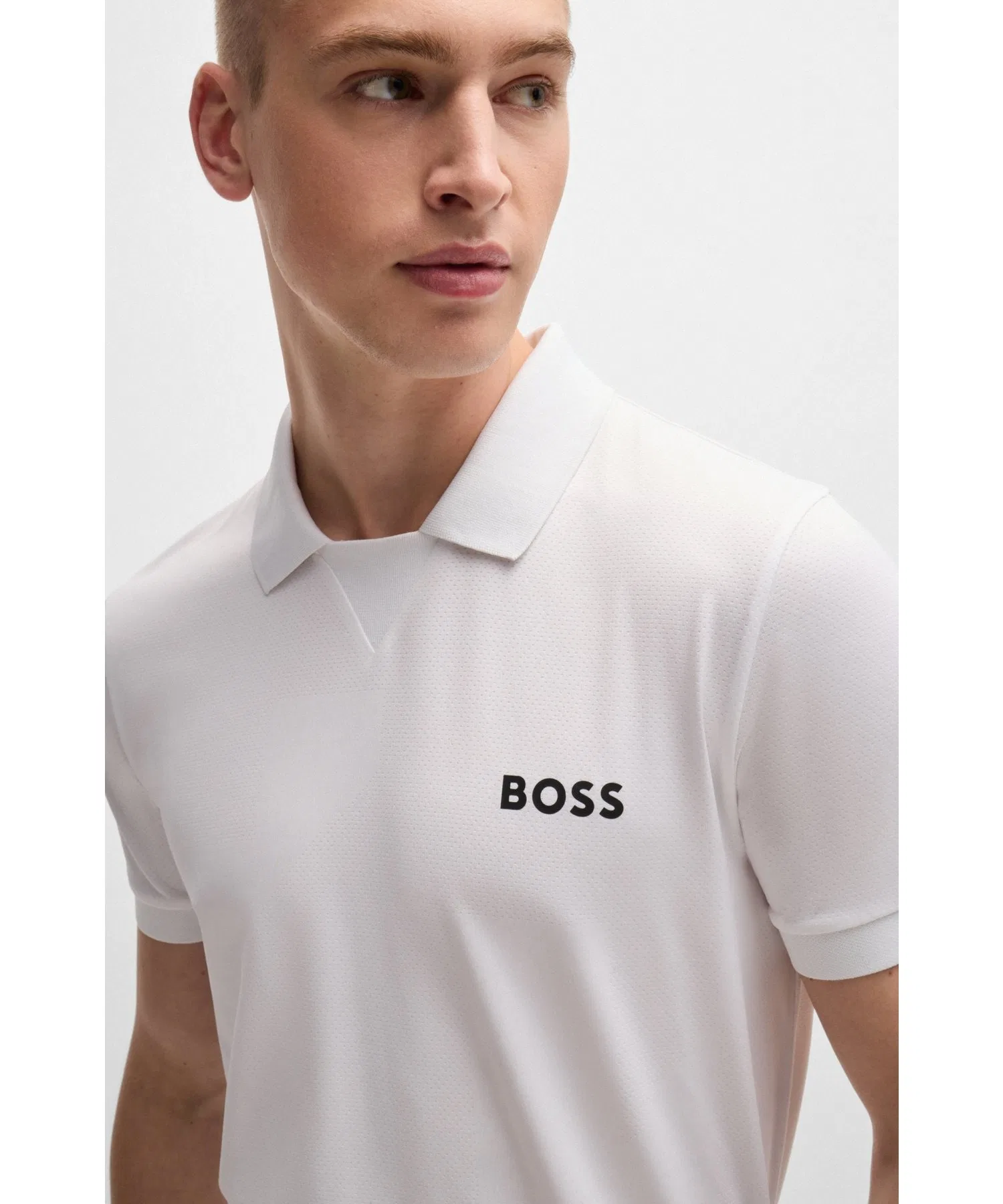 Поло BOSS x Matteo Berrettini Slim Fit из эластичной сетки — фото 2