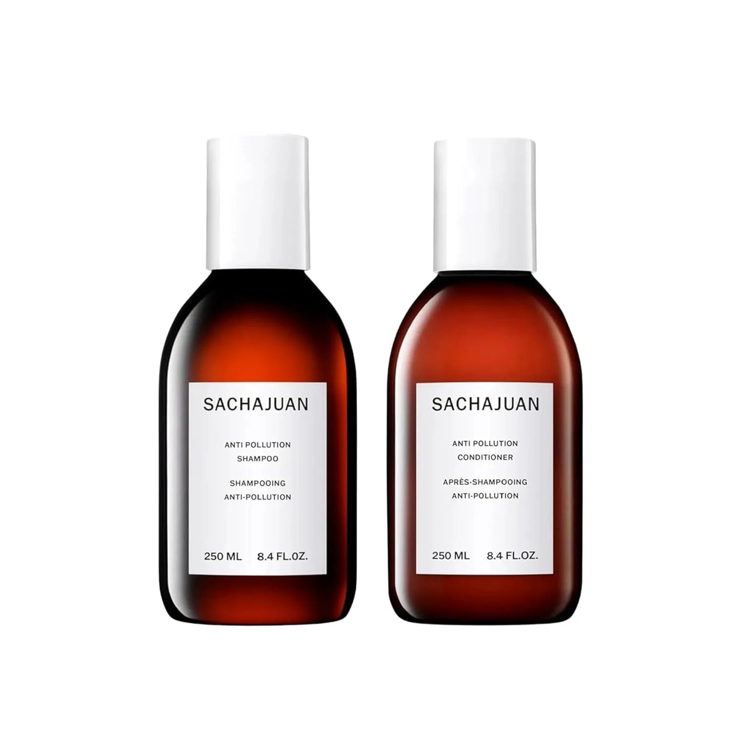 SACHAJUAN шампунь и кондиционер Anti-Pollution, защита от загрязнений, выцветания и минеральных отложений, для гладкости и укрепления волос, веганский состав, без парабенов, набор 2 шт по 250 мл
