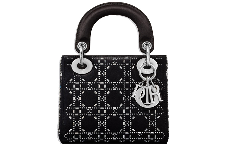 Леди Диор из сатина, миниатюрная женская сумочка черного цвета, модель Lady Dior — фото 2