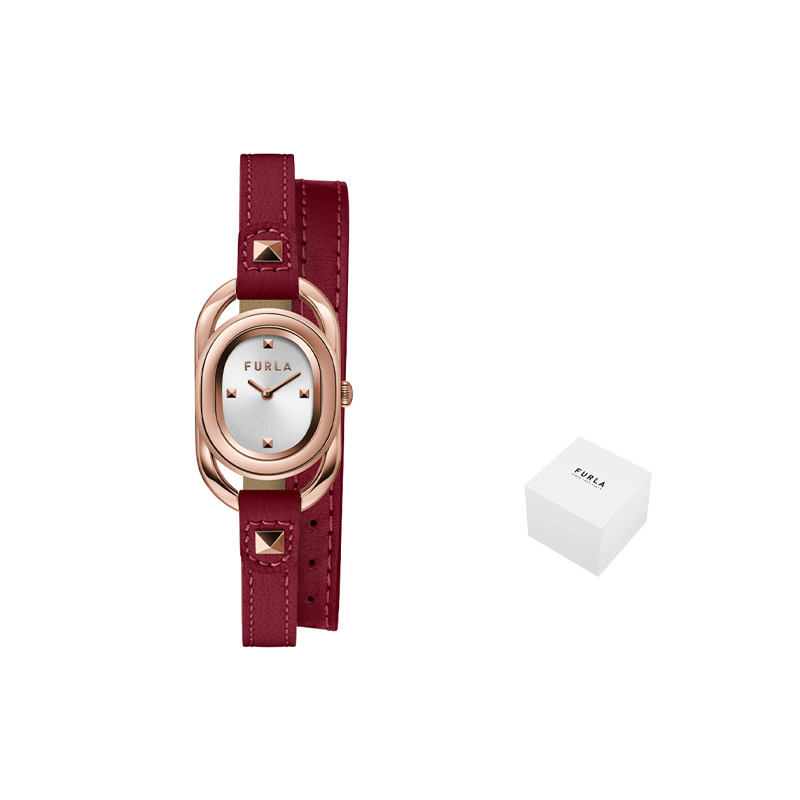 

Furla Часы HERITAGE Series Wrist Watch Quartz Movement Genuine Leather Strap 24mm Silver Dial Women's Watch, Custom Box