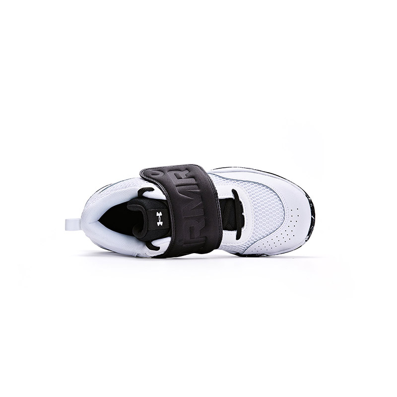 Детские баскетбольные кроссовки Low Top White Under Armour, черно-белые — фото 4