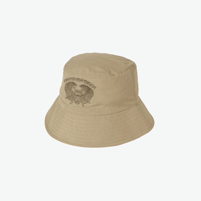 

Унисекс ведро шляпа из полиэстера цвета хаки/черный Onitsuka Tiger