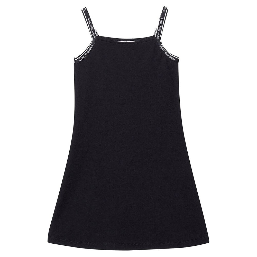 

Короткое платье Calvin Klein Jeans Logo Tape Strap Punto Long Sleeve, черный