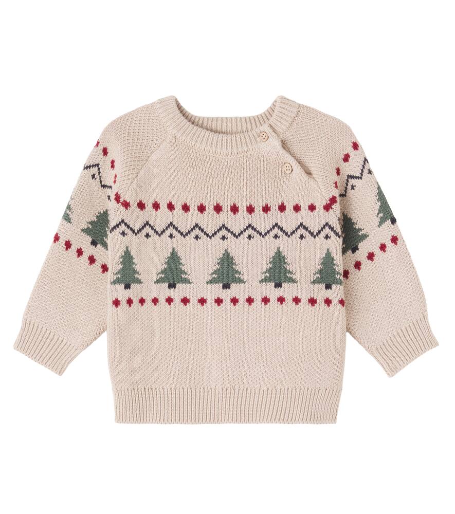 

Детский свитер Balou из хлопкового жаккарда Wheat, Warm Sand