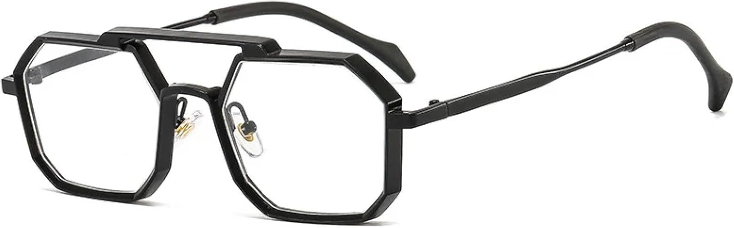 

Ретро-металлические панк-солнцезащитные очки для женщин, модные, с прозрачными линзами, защита от УФ-излучения UV400, для мужчин, красные и желтые SZVVBKK, Black Clear