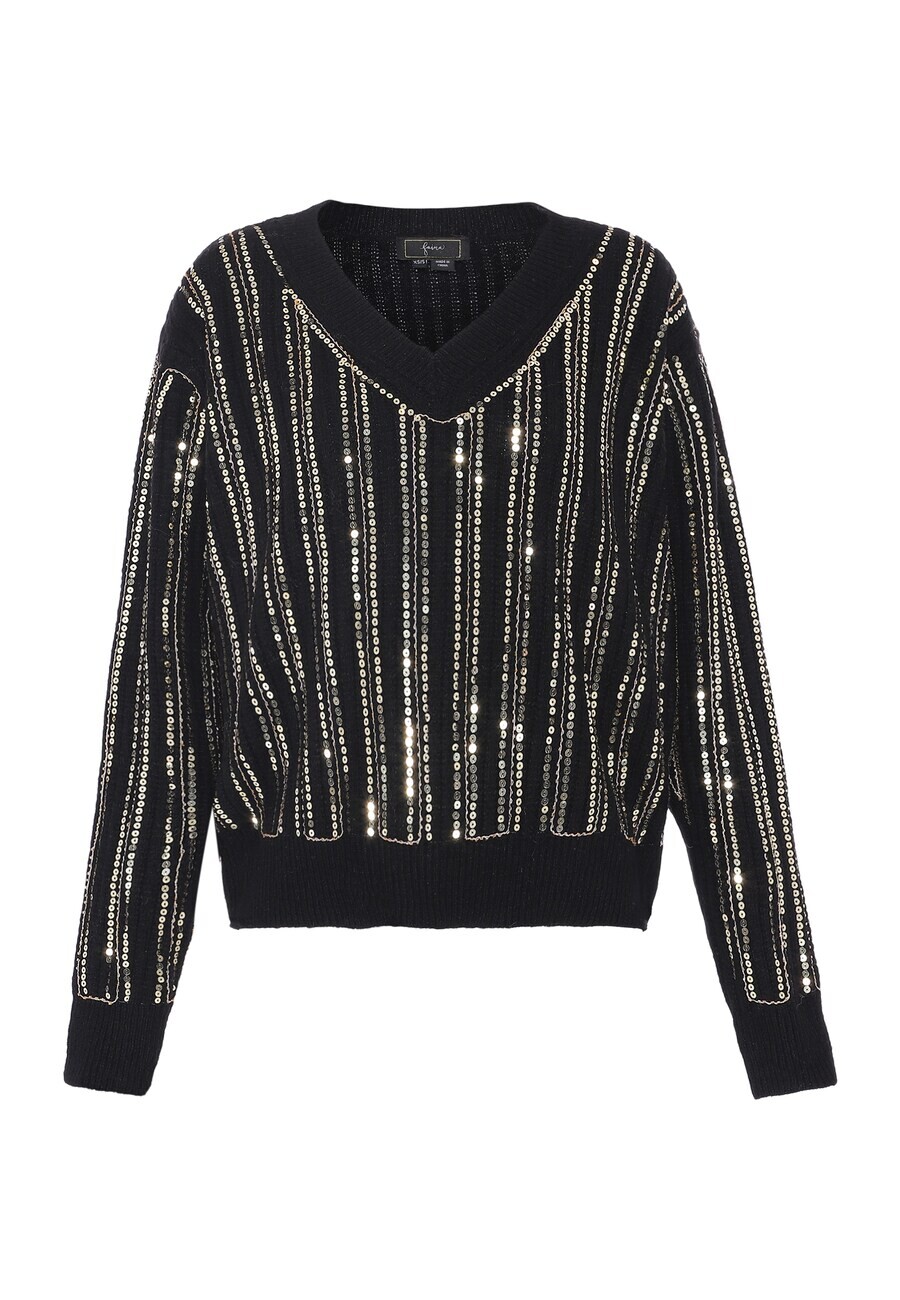 

Тонкий вязаный свитер faina Sweater, черный