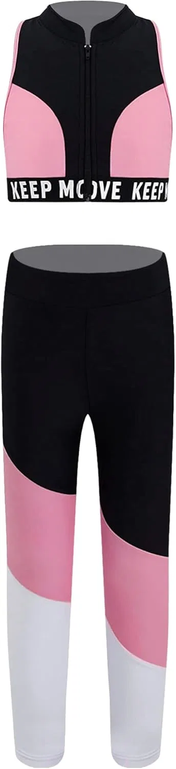 Детский спортивный костюм из топа и леггинсов Moggemol, 2 предмета, Watermelon Red