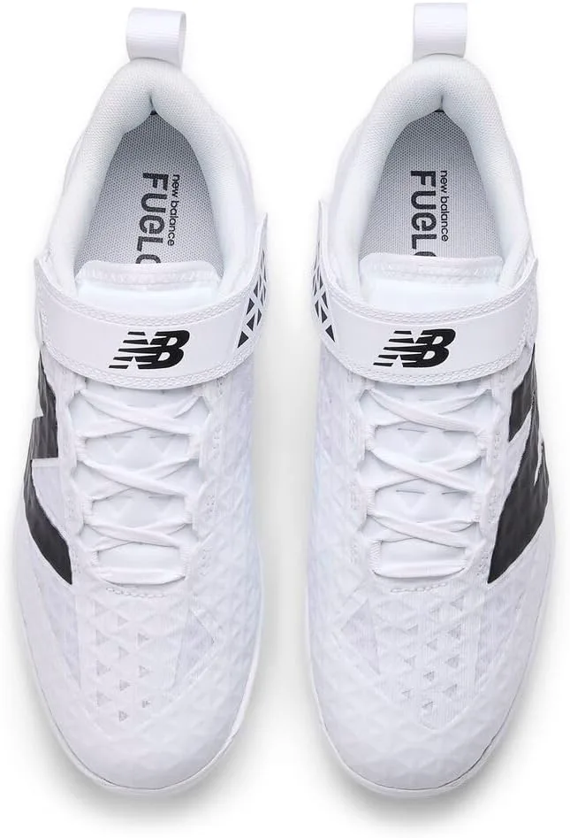 Бейсбольные кроссовки New Balance Men's FuelCell 4040 V8 с формованной подошвой, белый/черный — фото 4