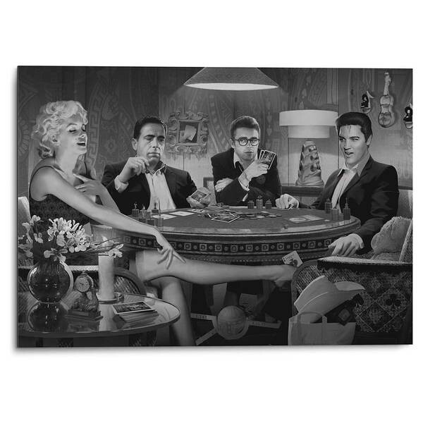 

Металлическая картина PLATINUM Monroe, Bogart, Dean, Elvis, черный