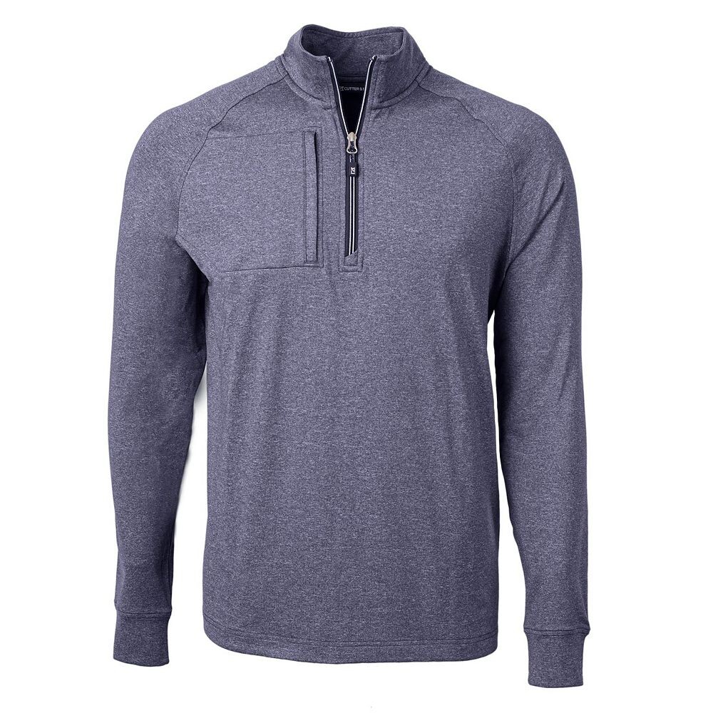 

Мужской пуловер с молнией на четверть Cutter & Buck Adapt Eco Knit Heather, цвет Navy Blue Heather