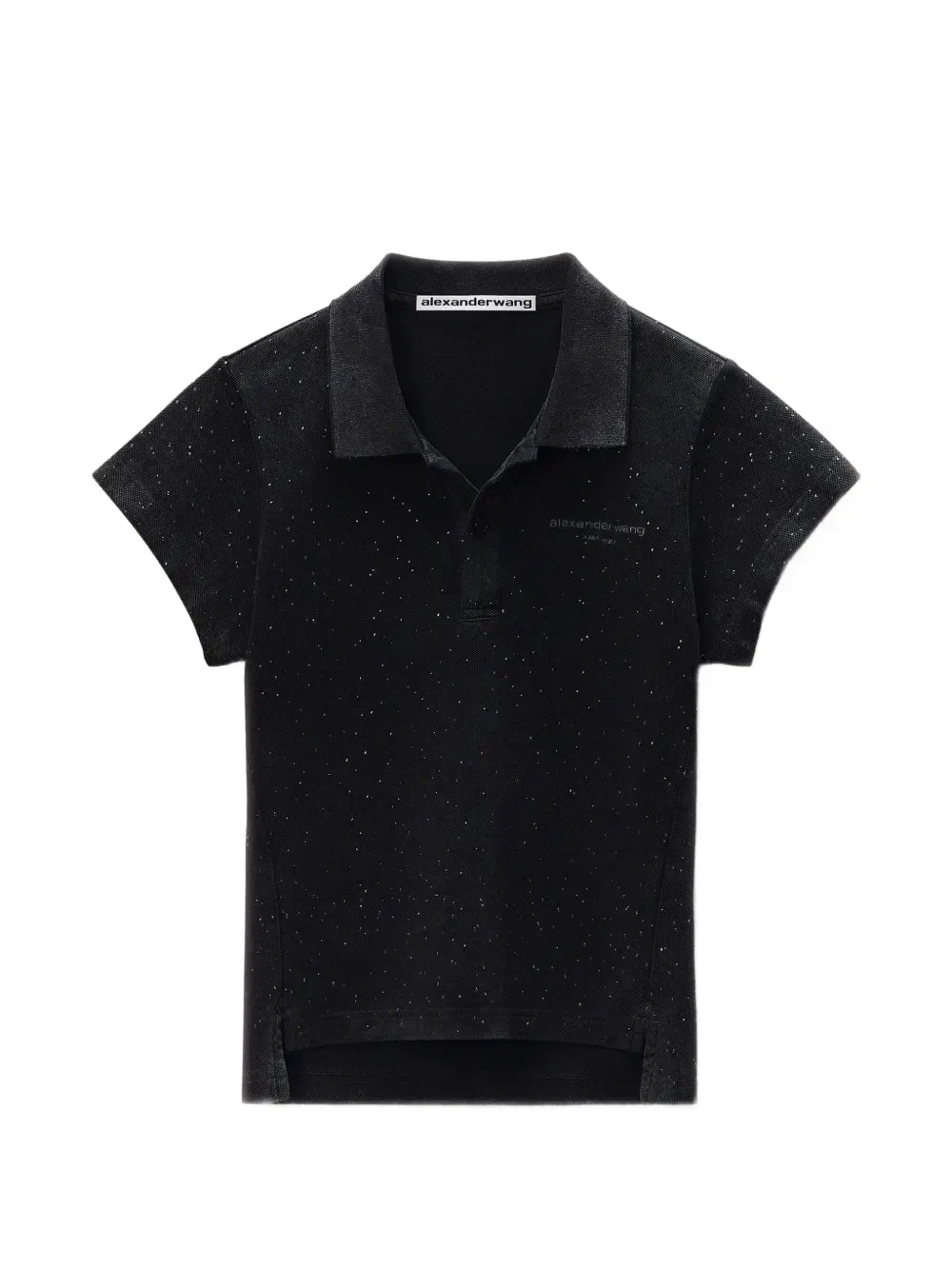 Рубашка-поло, расшитая кристаллами Alexander Wang, черный