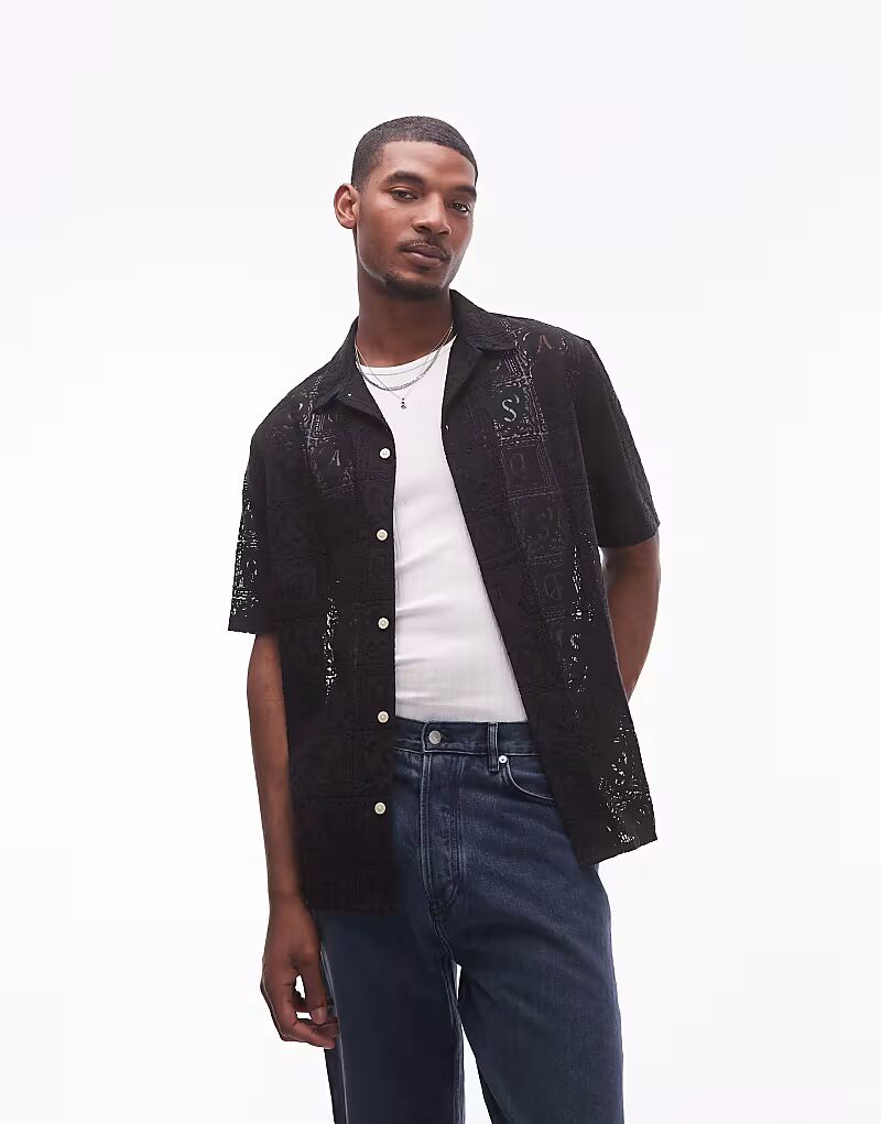 

Черная рубашка из нетли Allsaints