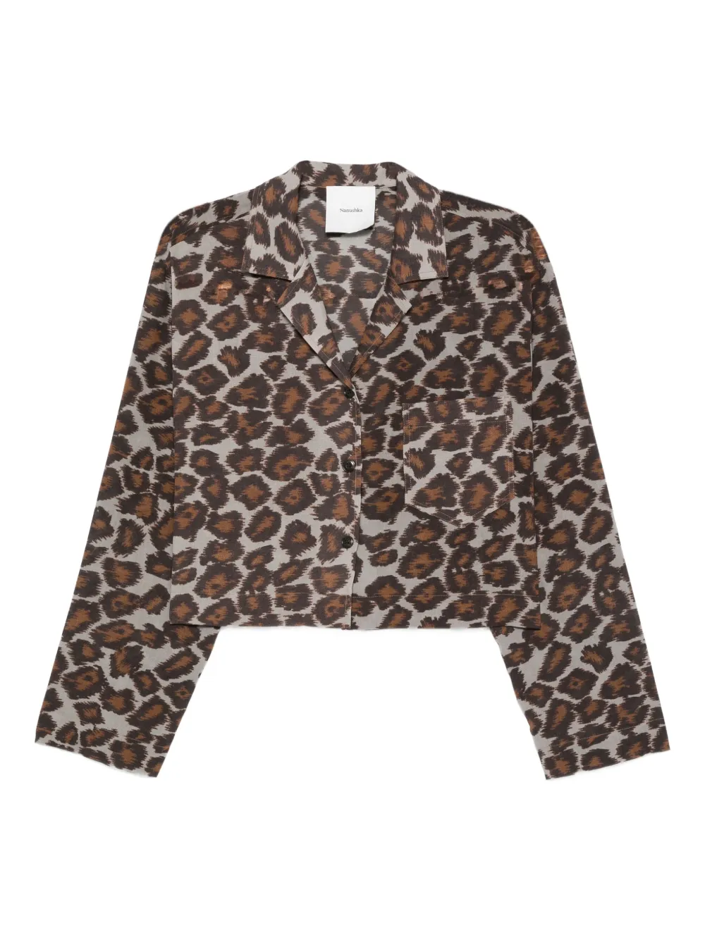 

Рубашка с анималистичным принтом Nanushka, коричневый