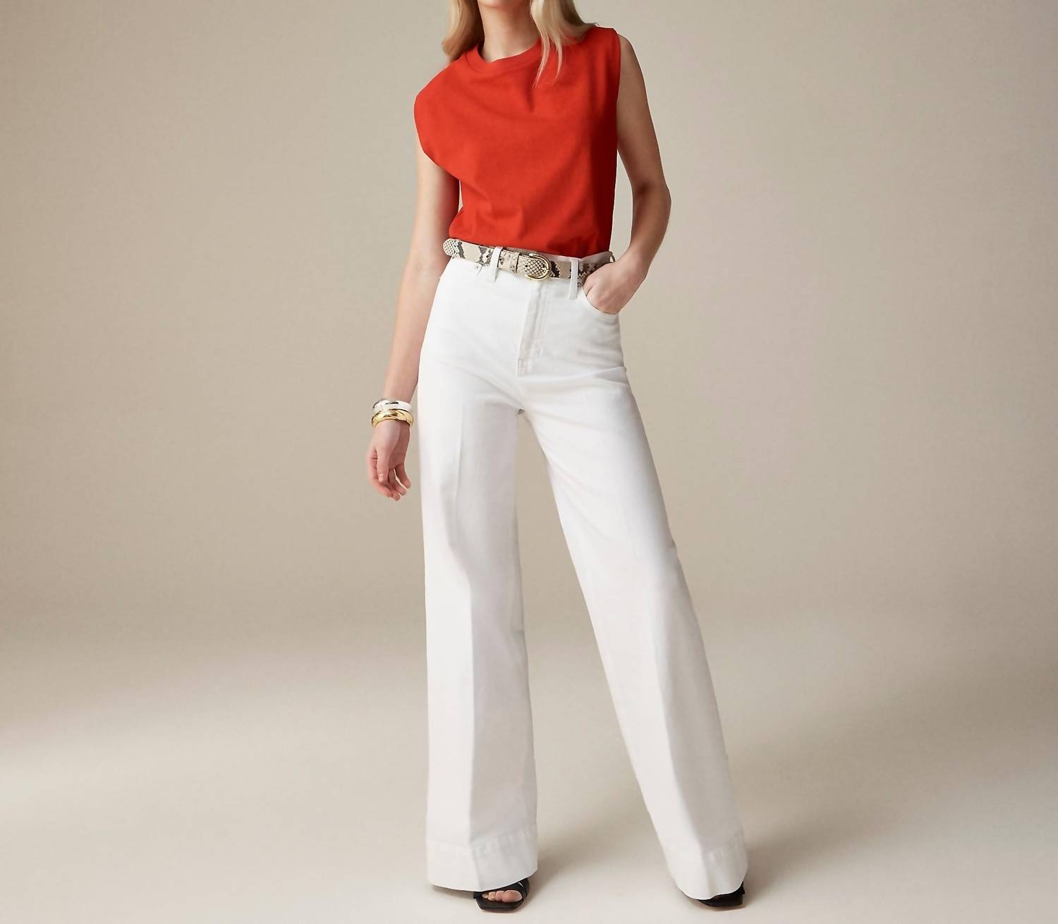 

Широкие джинсовые брюки белого цвета J.Crew