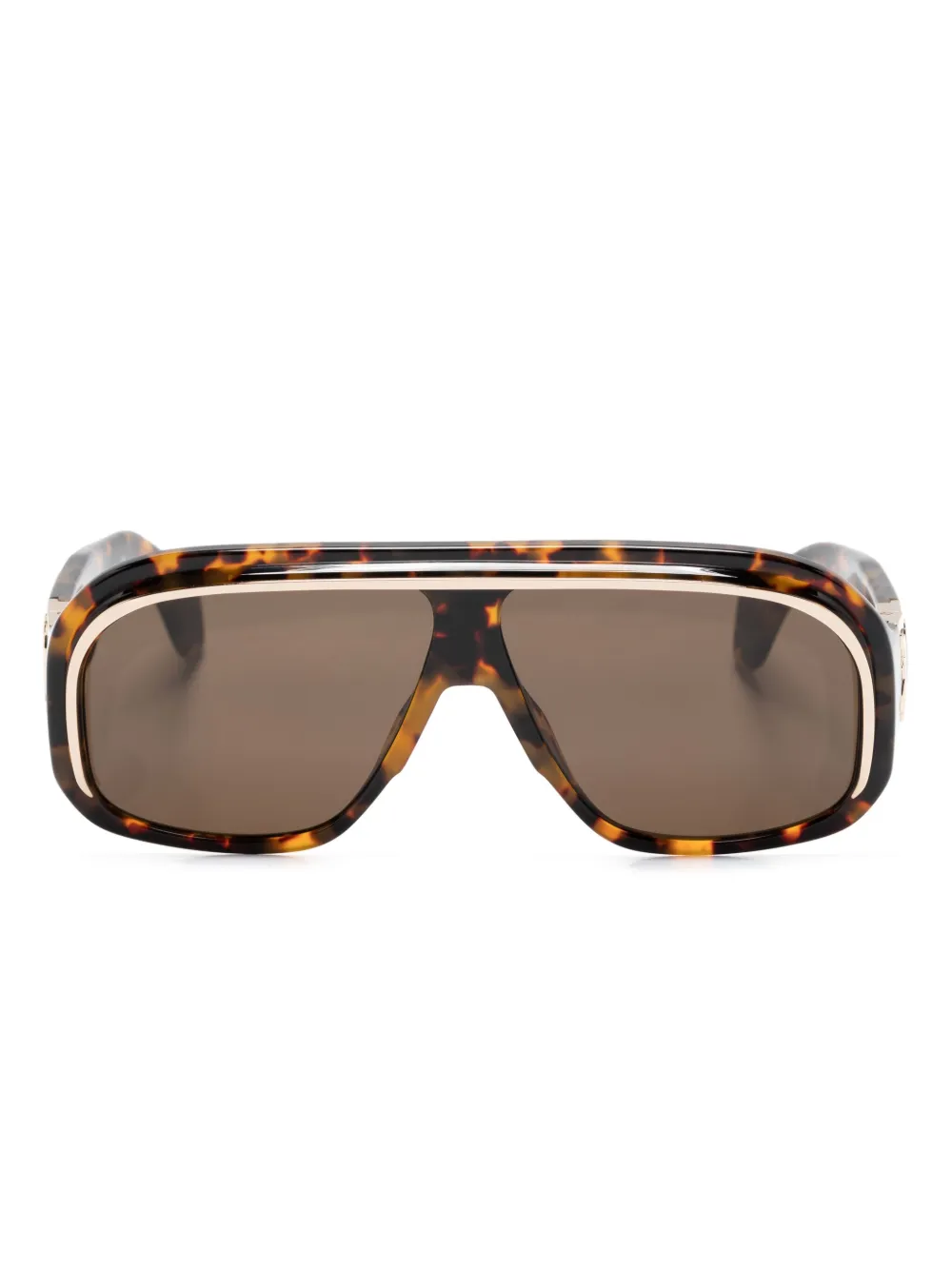 

Солнцезащитные очки-пилоты черепаховой расцветки Palm Angels Eyewear, коричневый