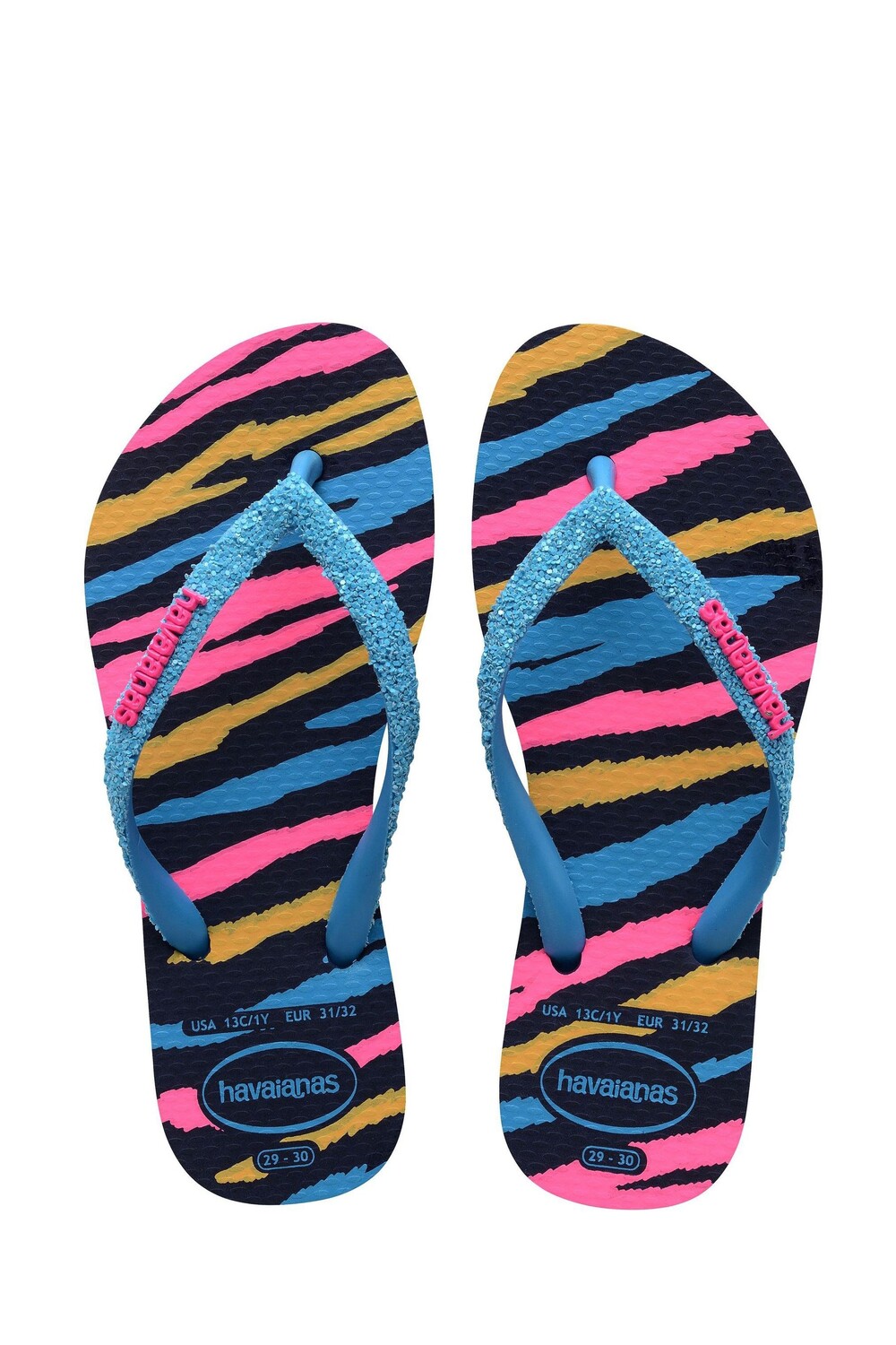 

Детские узкие сандалии Kids с блестками Havaianas, синий