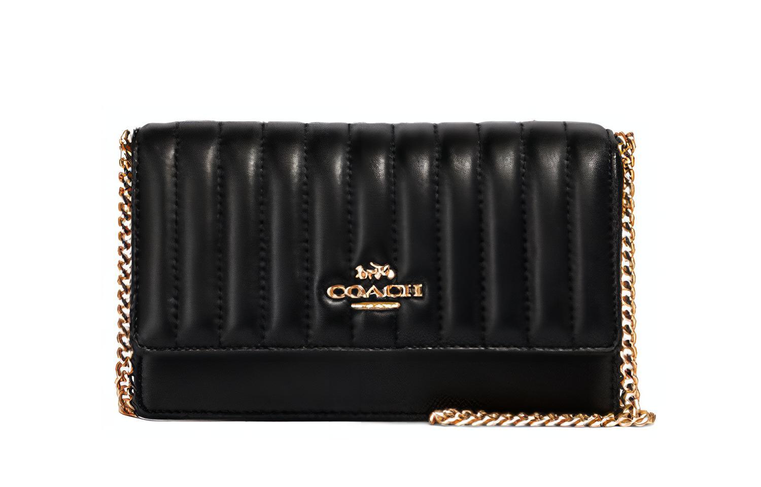 

Кожаная сумка через плечо, наплечная сумка Trumpets Women's Black COACH