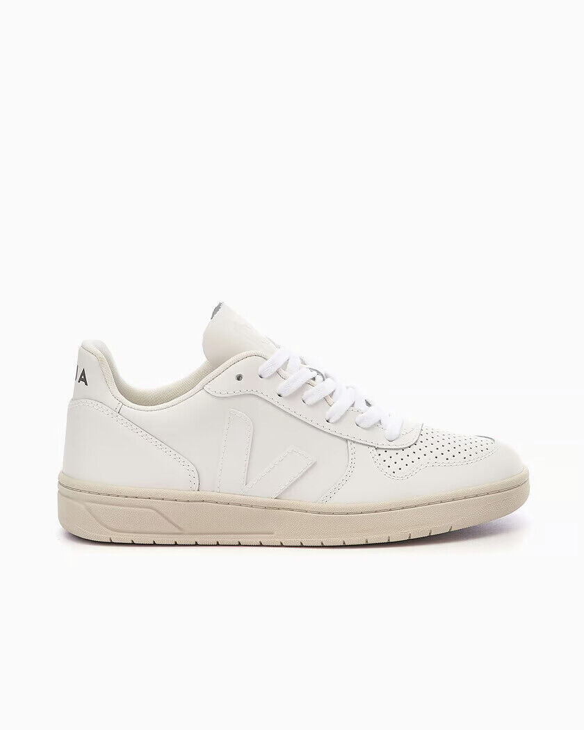 Veja V-10 VX0201270A женские белые кожаные кроссовки на низком ходу для комфорта и повседневной носки — фото 2