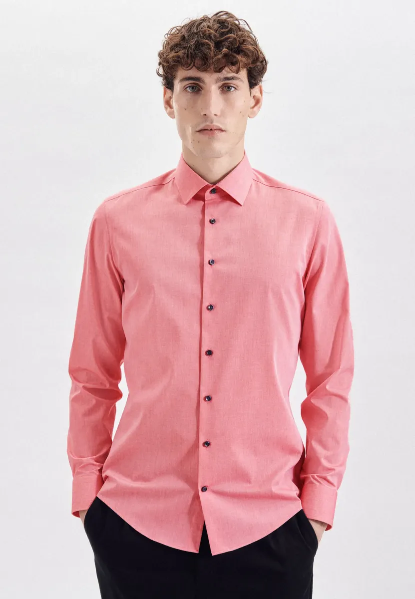 

Seidensticker деловая рубашка "Shaped", фасонный, с длинными рукавами, воротник Кент, однотонный, красный