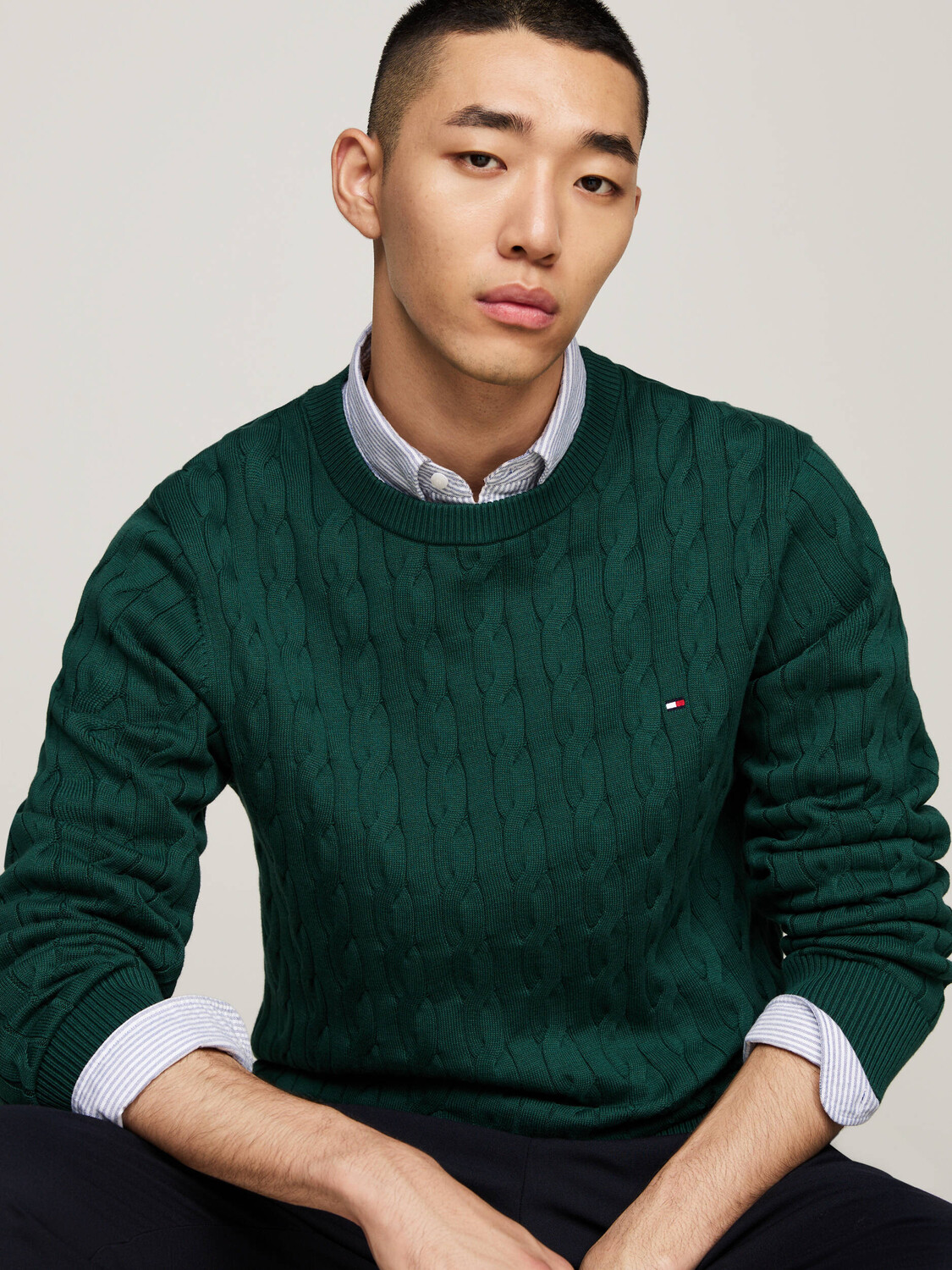 Свитер Tommy Hilfiger Regular Fit, цвет verde bottiglia — фото 4
