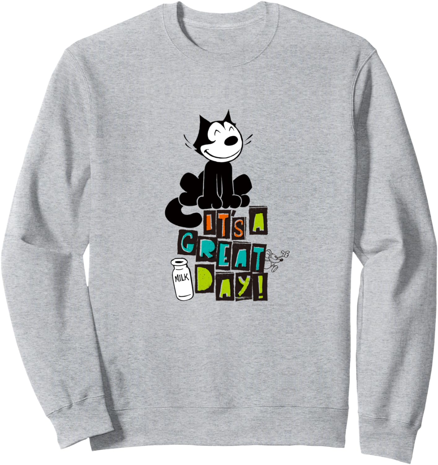 

Толстовка с изображением кота Филикса «Этот день прекрасен» Felix The Cat, серый