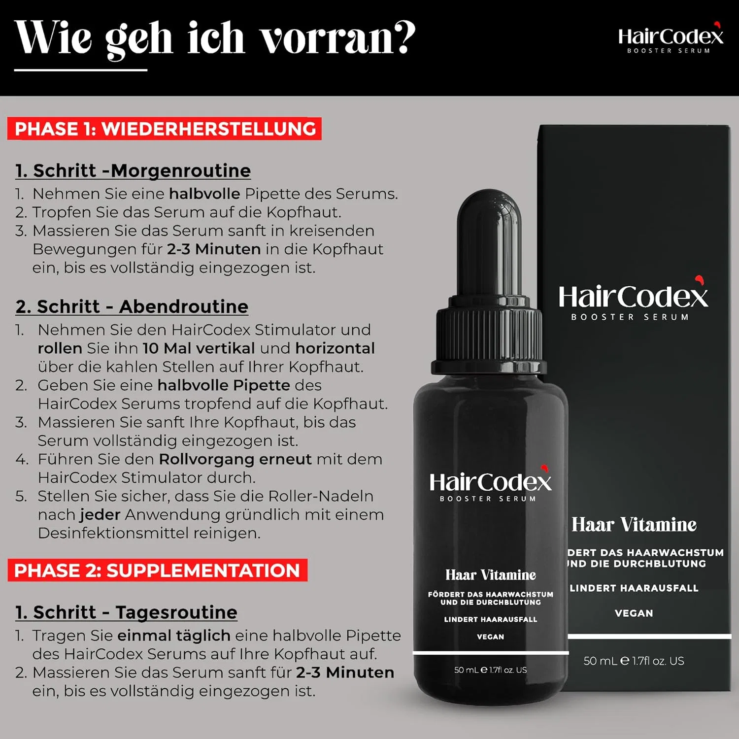 Сыворотка-бустер для роста волос с биотином и кератином Haircodex — фото 4