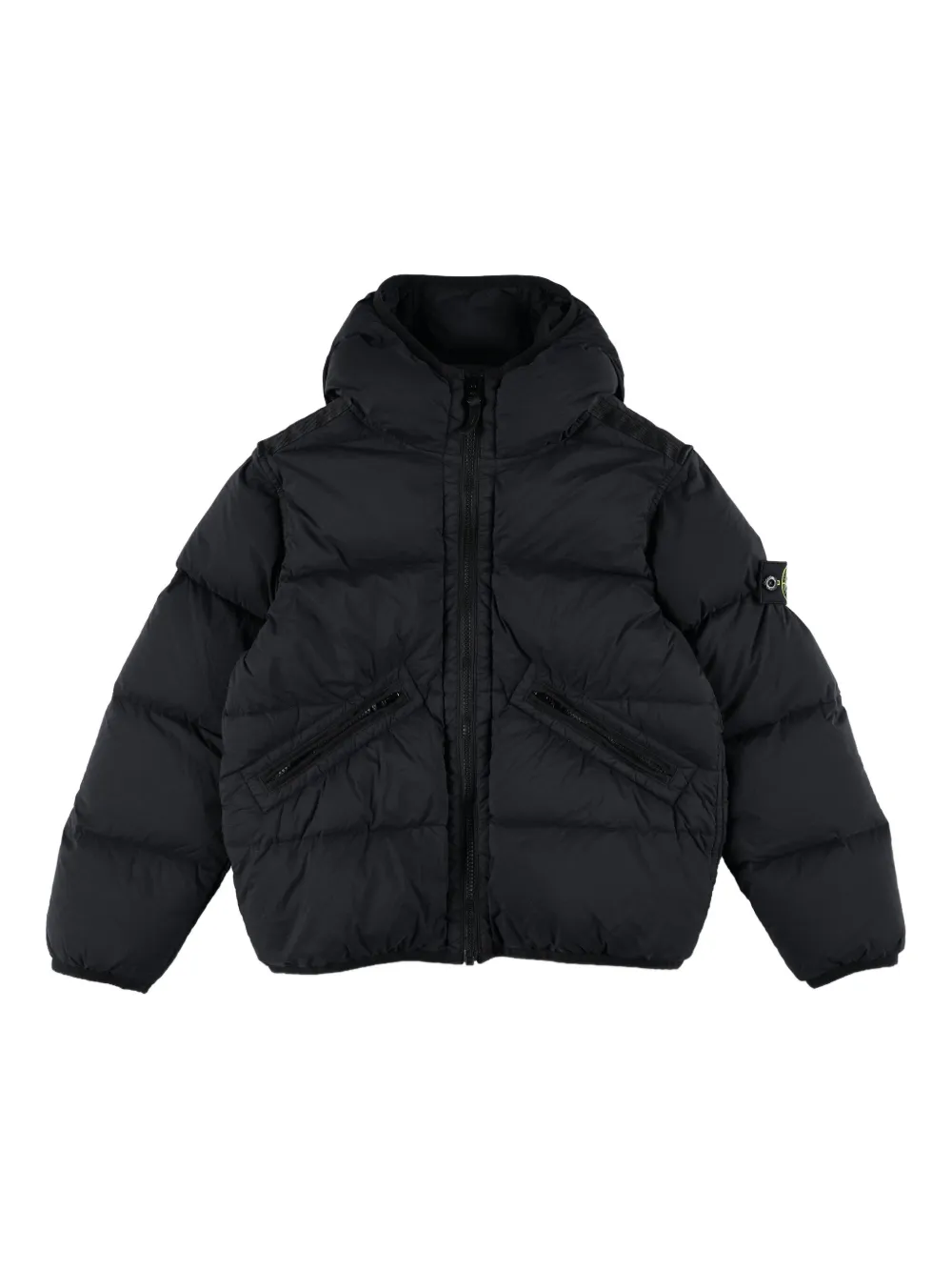 

Пуховик с капюшоном Stone Island Junior, черный