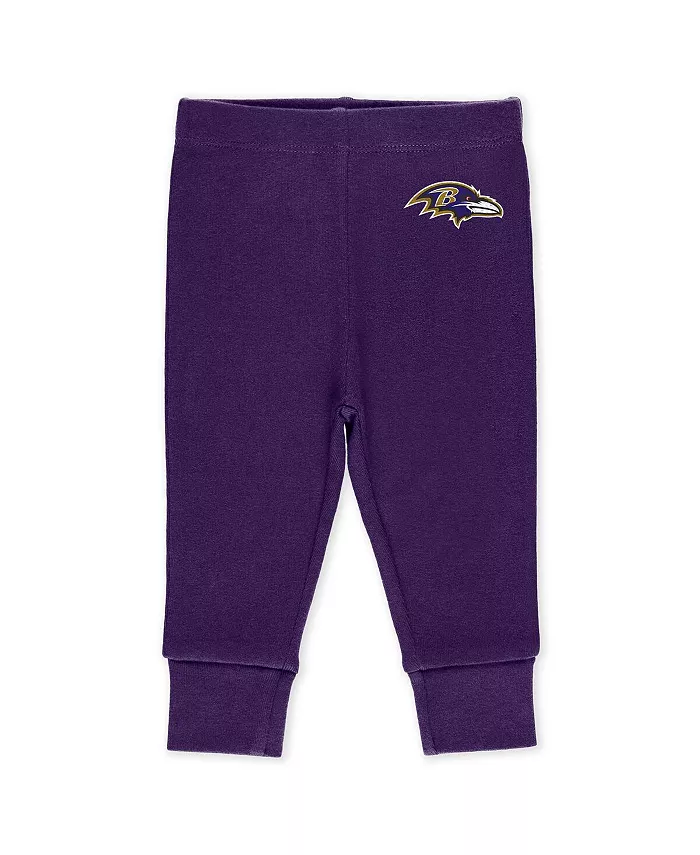 Комплект для новорожденных Baltimore Ravens Turn Me Around из 3 предметов: боди и штанишки для мальчиков и девочек Wear By Erin Andrews — фото 4