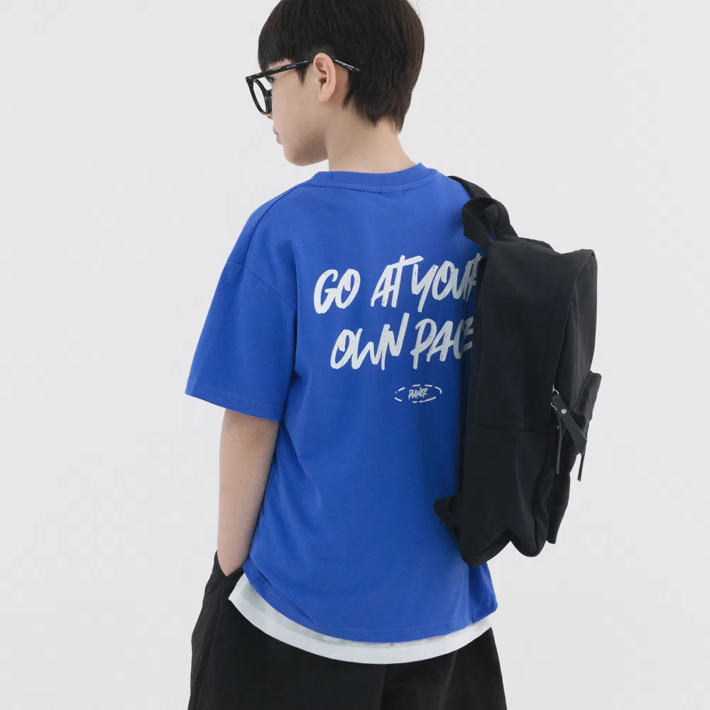 Детская футболка Cool Cotton Vintage Graphic кобальтового цвета от Pianer — фото 4