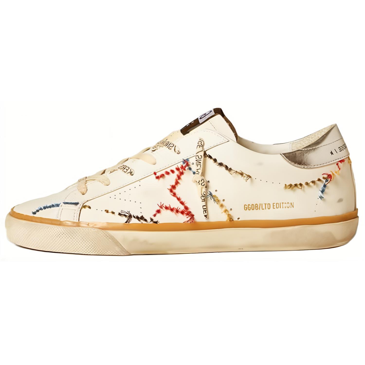 Golden Goose Низкие женские кроссовки для скейтбординга Super Star LTD бежевого цвета