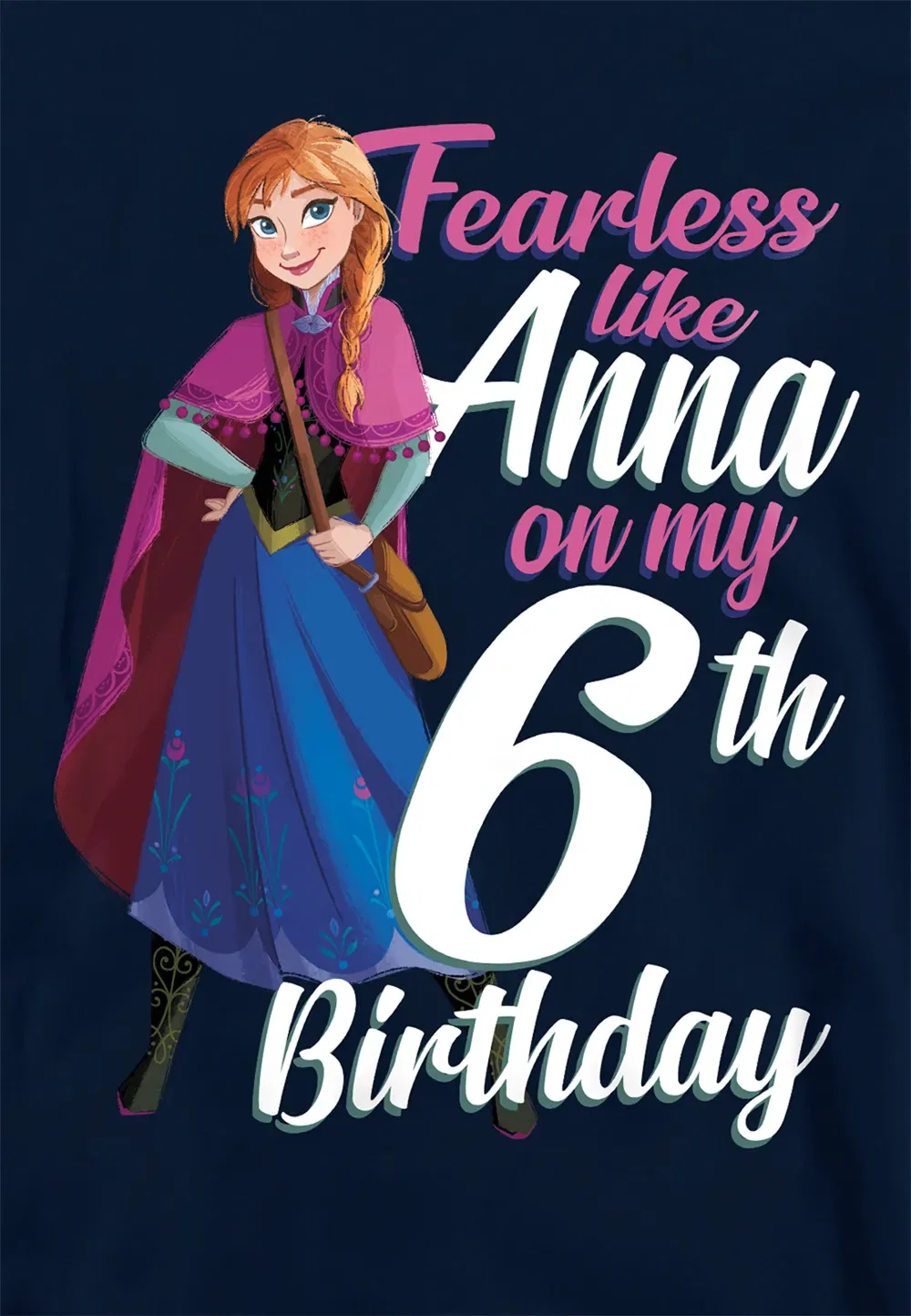 Детская худи с принтом Frozen Fearless Like Anna, Disney, темно-синий — фото 2
