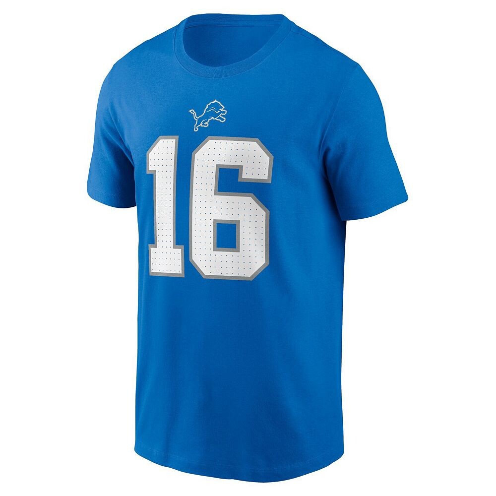 Мужская синяя футболка с именем и номером Nike Jared Goff Detroit Lions, цвет Lns Blue — фото 3
